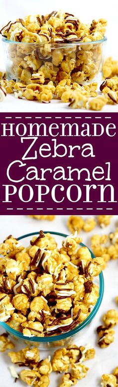 Homemade Zebra Caramel Popcorn