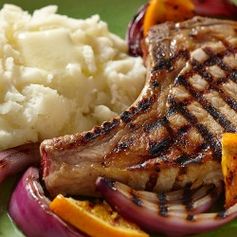 Honey BBQ Pork Chops with Grilled Oranges