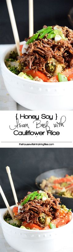 Honey-Soy Asian Beef with Cauliflower Fried Rice