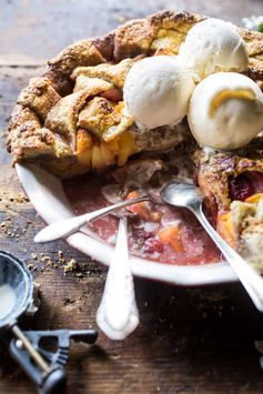 Honey Strawberry Peach Pie