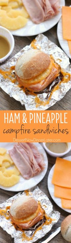 Hot Ham and Pineapple Campfire Sandwiches