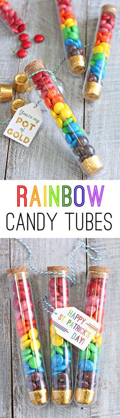 How to Make Rainbow Candy Tubes - the Perfect St. Patrick's Day Gift