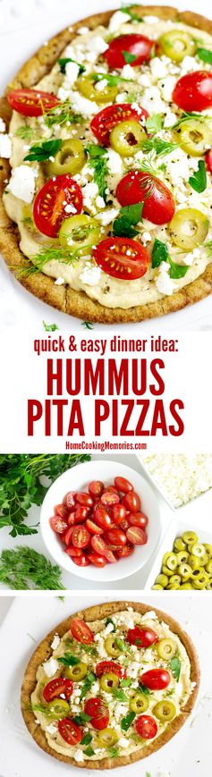 Hummus Pita Pizzas