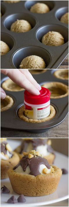 Ice Cream Sundae Cookie Cups