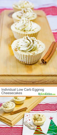 Individual Low Carb Eggnog Cheesecakes