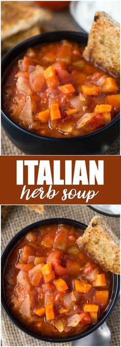 Italian Herb Soup with Sage Croutons