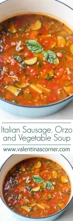 Italian Sausage, Orzo and Vegetable Soup