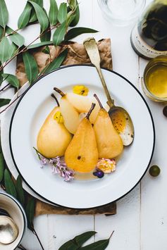 Jasmine White Wine Poached Pears