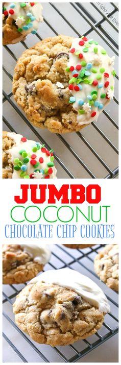 Jumbo Coconut Chocolate Chip Cookies