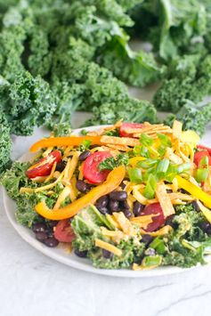 Kale Taco Salad with Chipotle Avocado Dressing