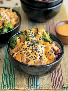 Kimchi Bowl with Red Curry Almond Sauce