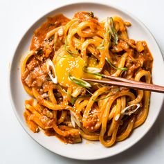 Kimchi Udon with Scallions