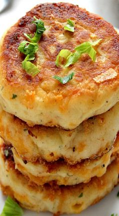 Leftover Mashed Potato Cheddar Ranch Cakes Recipe Card