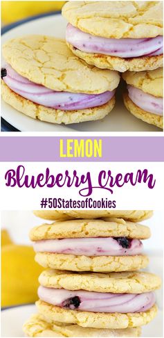 Lemon Blueberry Cream Cookies- Taste of the USA: Maine Edition