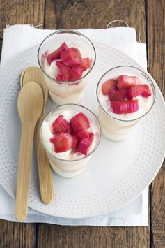 Lemon Buttermilk Sherbet with Stewed Rhubarb