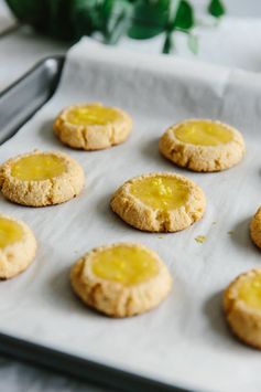 Lemon Curd Thumbprint Cookies (gluten-free, paleo