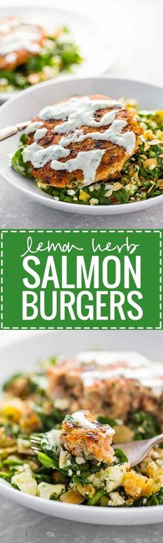 Lemon Herb Salmon Burgers