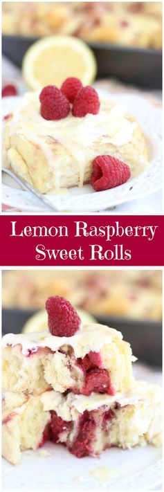 Lemon Raspberry Sweet Rolls with Lemon Mascarpone Frosting