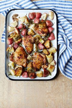 Lemon-Rosemary Roasted Chicken Thighs with Potatoes