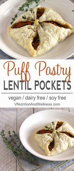 Lentil Puff Pastry Pockets