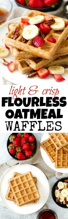 Light & Crisp Flourless Oatmeal Waffles