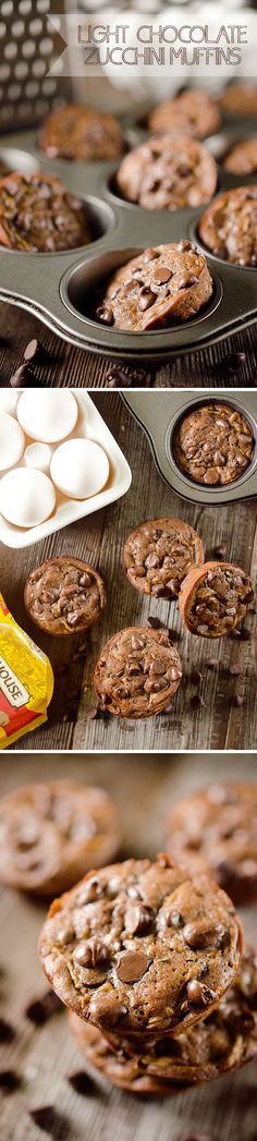 Light Chocolate Zucchini Muffins