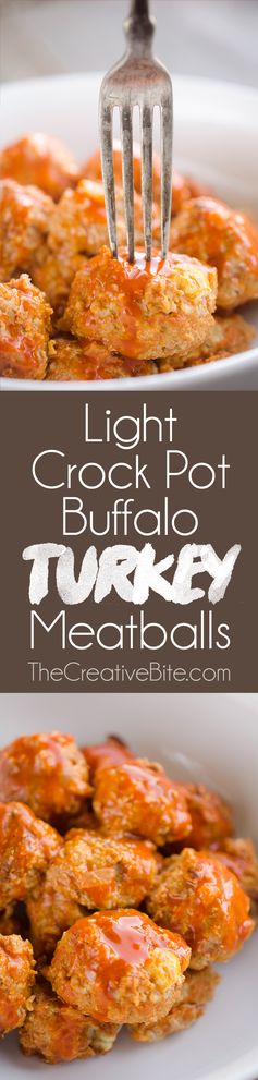 Light Crock Pot Buffalo Turkey Meatballs