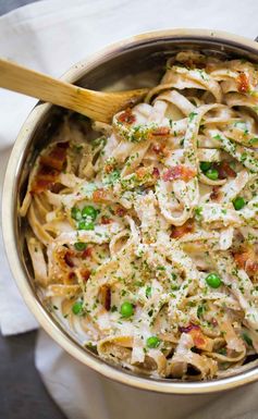 Lightened Up Whole Wheat Fettuccine Alfredo