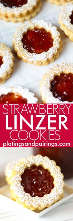 Linzer Cookies with Strawberry Jam