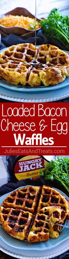 Loaded Egg Bacon Cheese Waffles