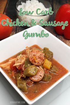 Low Carb Chicken and Sausage Gumbo