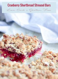 Low Carb Cranberry Shortbread Streusel Bars