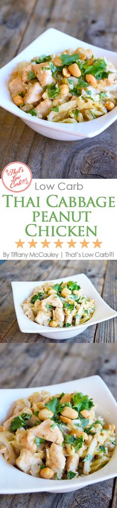 Low Carb Thai Peanut Chicken & Cabbage Stir Fry