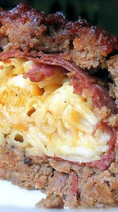 Mac & Cheese stuffed BBQ Meatloaf