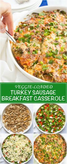 Make-ahead healthy sausage breakfast casserole