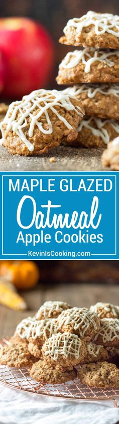 Maple Glazed Apple Oatmeal Cookies