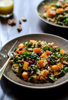 Maple Roasted Butternut Squash Freekeh Salad with Kale