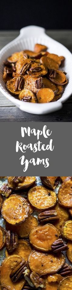 Maple Roasted Yams with Pecans