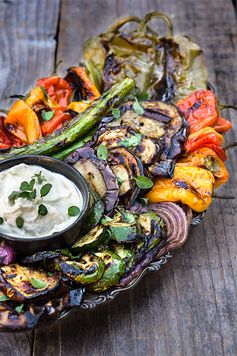 Marinated Grilled Vegetables with Whipped Goat Cheese