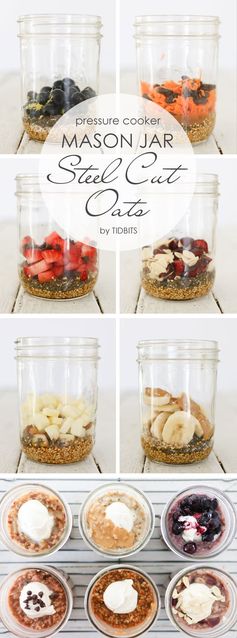 Mason Jar Steel Cut Oats in the Pressure Cooker