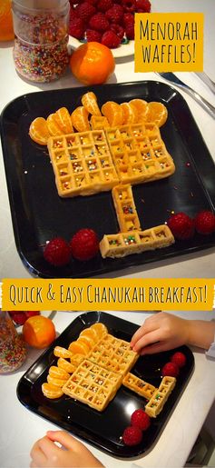 Menorah Waffles - easy Chanukah breakfast