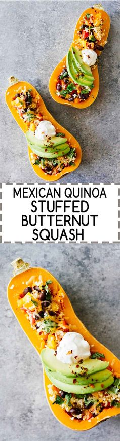 Mexican Quinoa Stuffed Butternut Squash