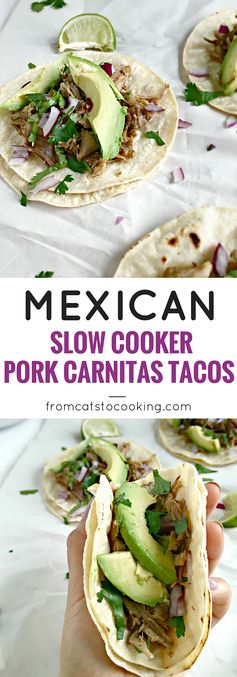 Mexican Slow Cooker Pork Carnitas Tacos