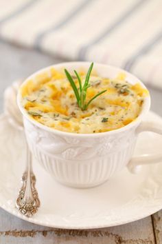 Microwave Cheddar & Herb Biscuit in a Mug