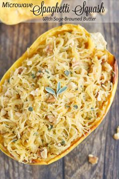 Microwave Spaghetti Squash with Sage-Browned Butter and Toasted Walnuts