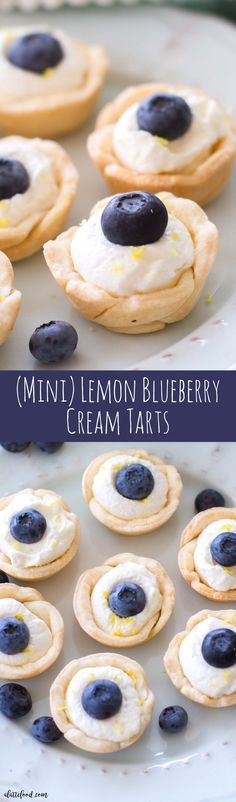 (Mini Lemon Blueberry Cream Tarts