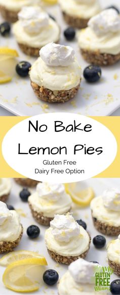 Mini No Bake Lemon Pies (Gluten Free/Dairy Free Option