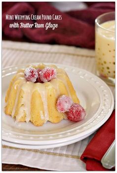 Mini Whipping Cream Pound Cakes with Butter Rum Glaze