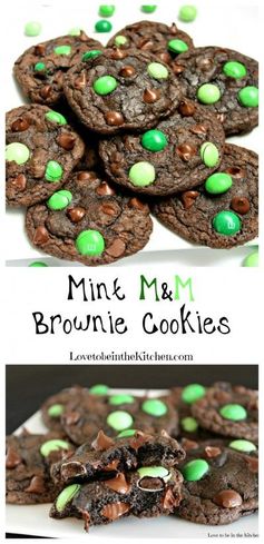 Mint M&M Brownie Cookies