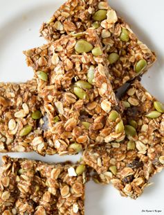 Molasses and Pumpkin Seed No Bake Granola Bars